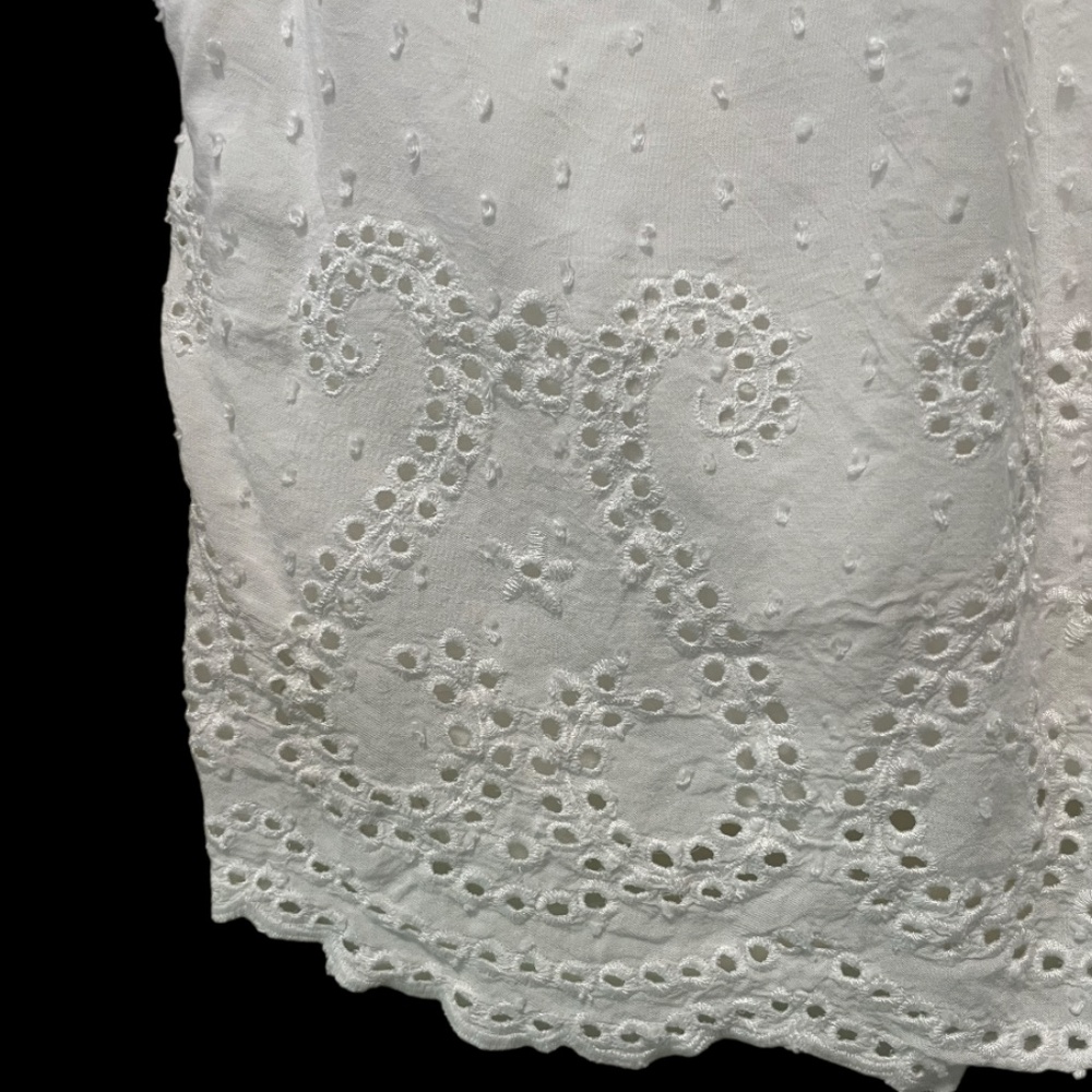 Mossimo Supply CO. White Tank Top with Eyelet Details Size M - Picture 5 of 11